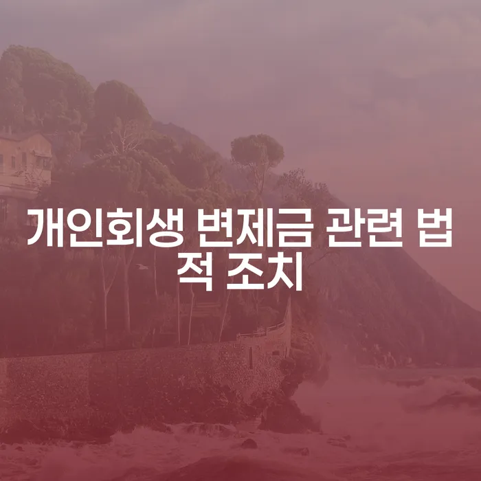 개인회생 변제금 관련 법적 조치에 대해 궁금하신가요?