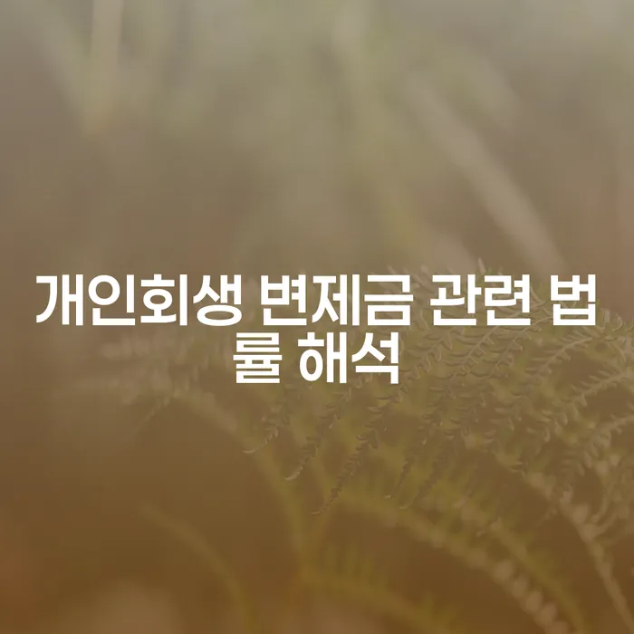 개인회생 변제금 관련 법률 해석에 대해 궁금하신가요?