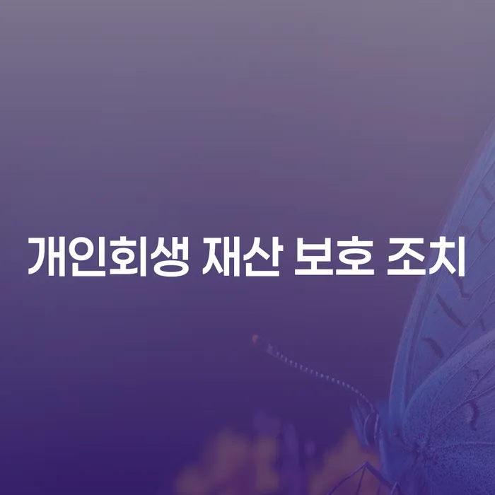 개인회생 재산 보호 조치: 어떻게 내 재산을 지킬 수 있을까요?